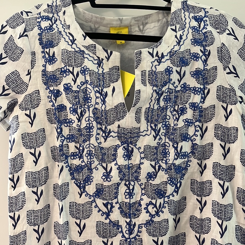 Roberta Roller Rabbit beaded and print dress. Cute for a beach cover up. - Picture 3 of 6